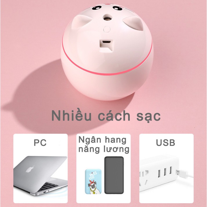 Máy phun sương tạo độ ẩm không khí cổng USB hình mèo mini dễ thương máy xông tinh dầu