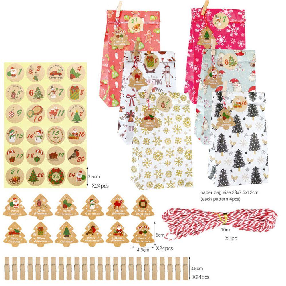 LONTIME Set 24 Túi Đựng Quà Giáng Sinh