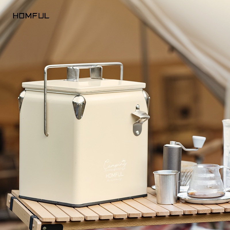 HOMFUL thùng đá giữ nhiệt Di động Ngoài Trời Di động Cách Nhiệt Làm Lạnh Xe Cắm Trại Bữa ăn Thức ăn Đá Khối Hộp Lạnh Lạnh Thùng đá OT0090
