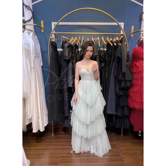 Đầm maxi cúp xếp tầng chéo lưới ngực siêu xinh TRIPBLE T DRESS - size M/L - MS380V