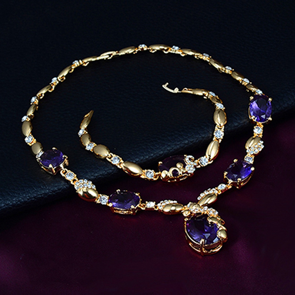 Bộ trang sức mạ vàng đính đá sang trọng