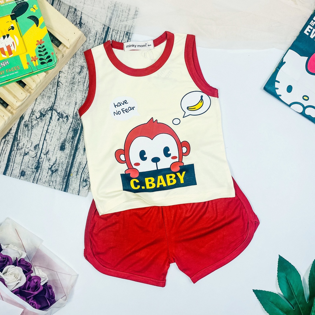[BÉ 7-30kg] Bộ Ba Lỗ Thun Lạnh Bé Trai Bé Gái Minkymom Size 80-170 Cho Bé Unibaby BLGP