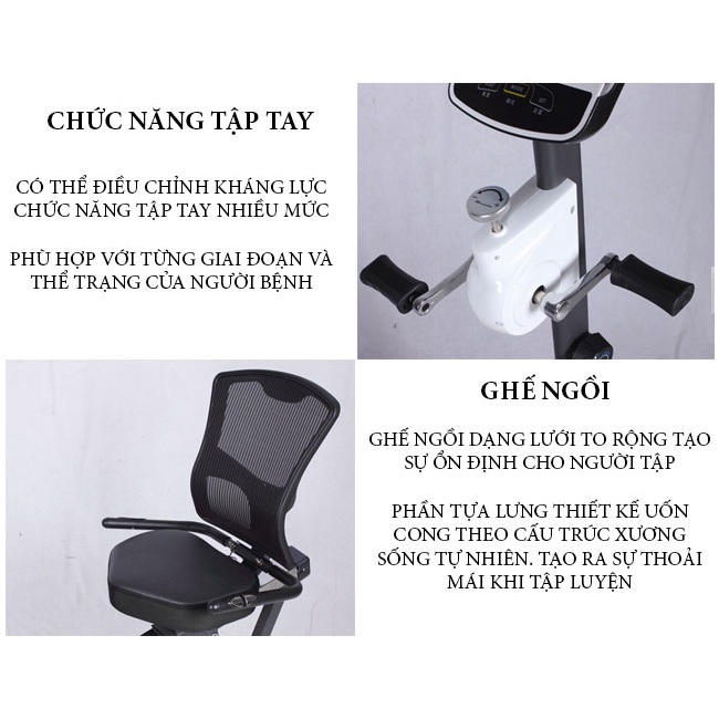 [HOT] Xe đạp phục hồi chức năng BC-85023 ✅ Xe đạp tập thể dục cho người già - yên tựa cỡ lớn - điều chỉnh linh hoạt