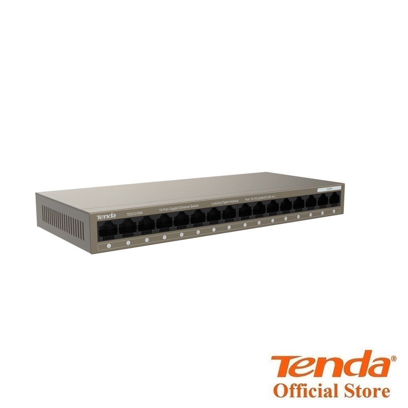 Switch Chia Mạng 16 Cổng Gigabit 10/100/1000Mbps Tenda TEG1016M Vỏ Kim Loại ( Size Nhỏ Gọn )