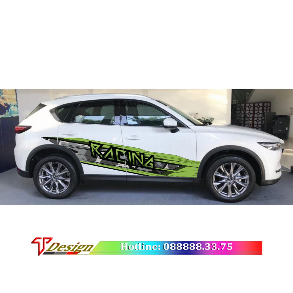 Decal xe 4,5,7 chỗ, tem xe Suzuki, tem chữ racing đẹp WRAP60