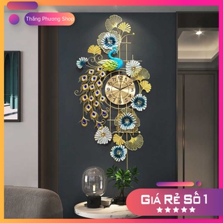 Đồng hồ treo tường, đồng hồ trang trí bản nhạc chim công tp-087