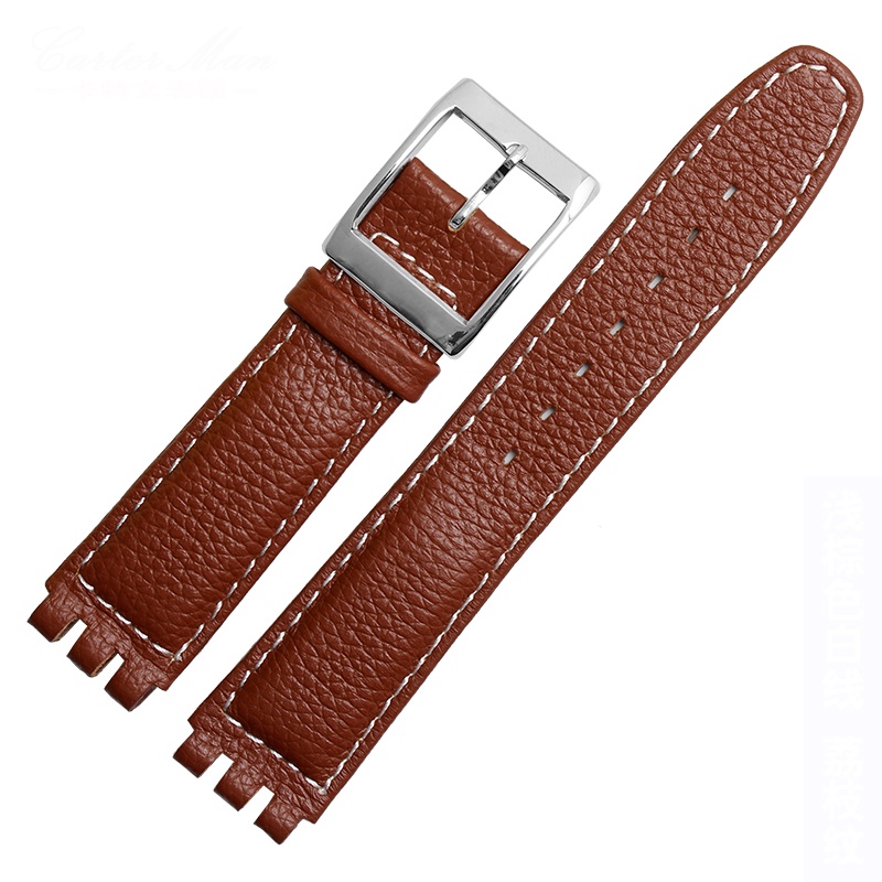 Dây Đeo Đồng Hồ Swatch 17mm Bằng Da Bò Sang Trọng Cho Nam Và Nữ