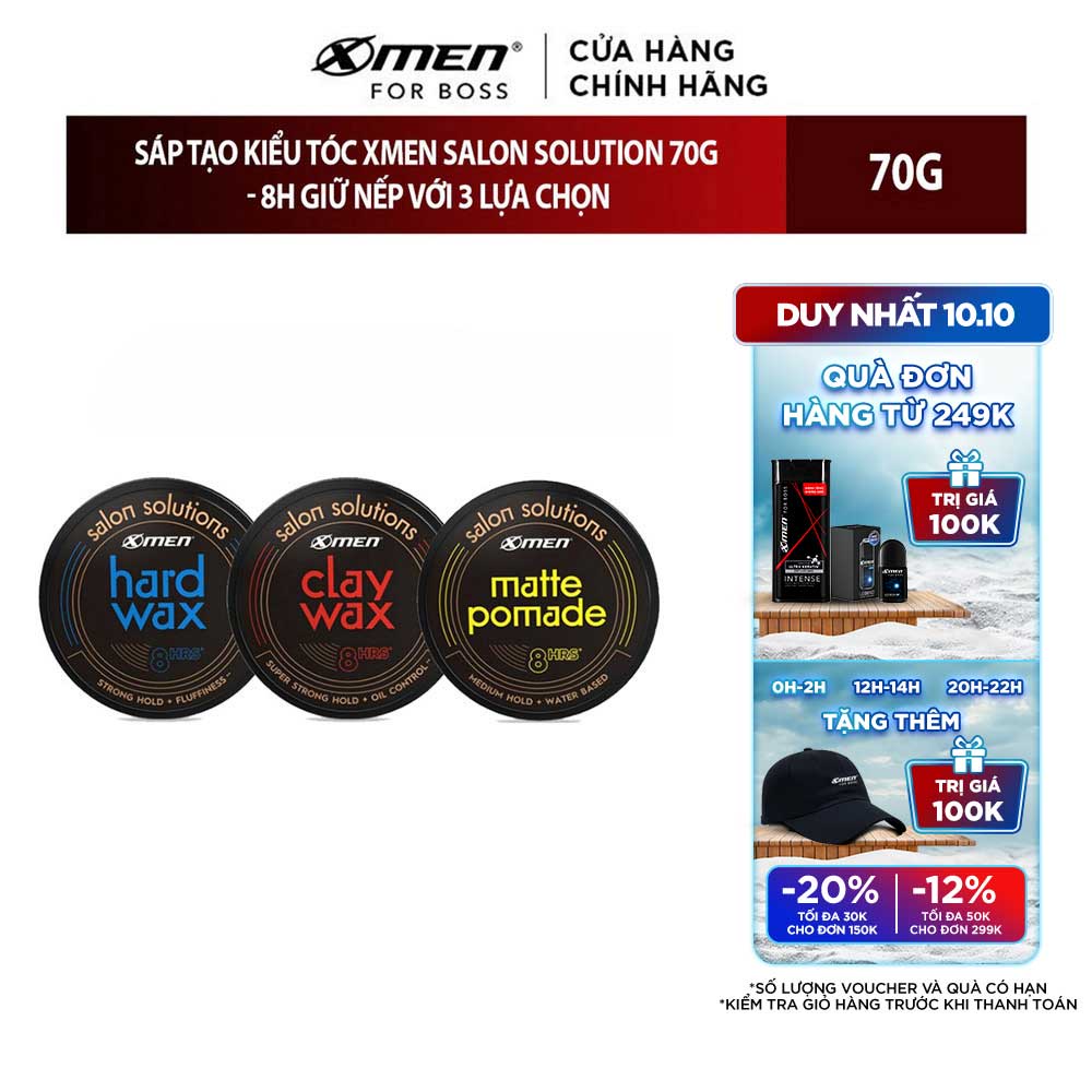 Mã FMCGMALL -8% đơn 250K Sáp tạo kiểu tóc Xmen Salon Solution 70g - 8h giữ