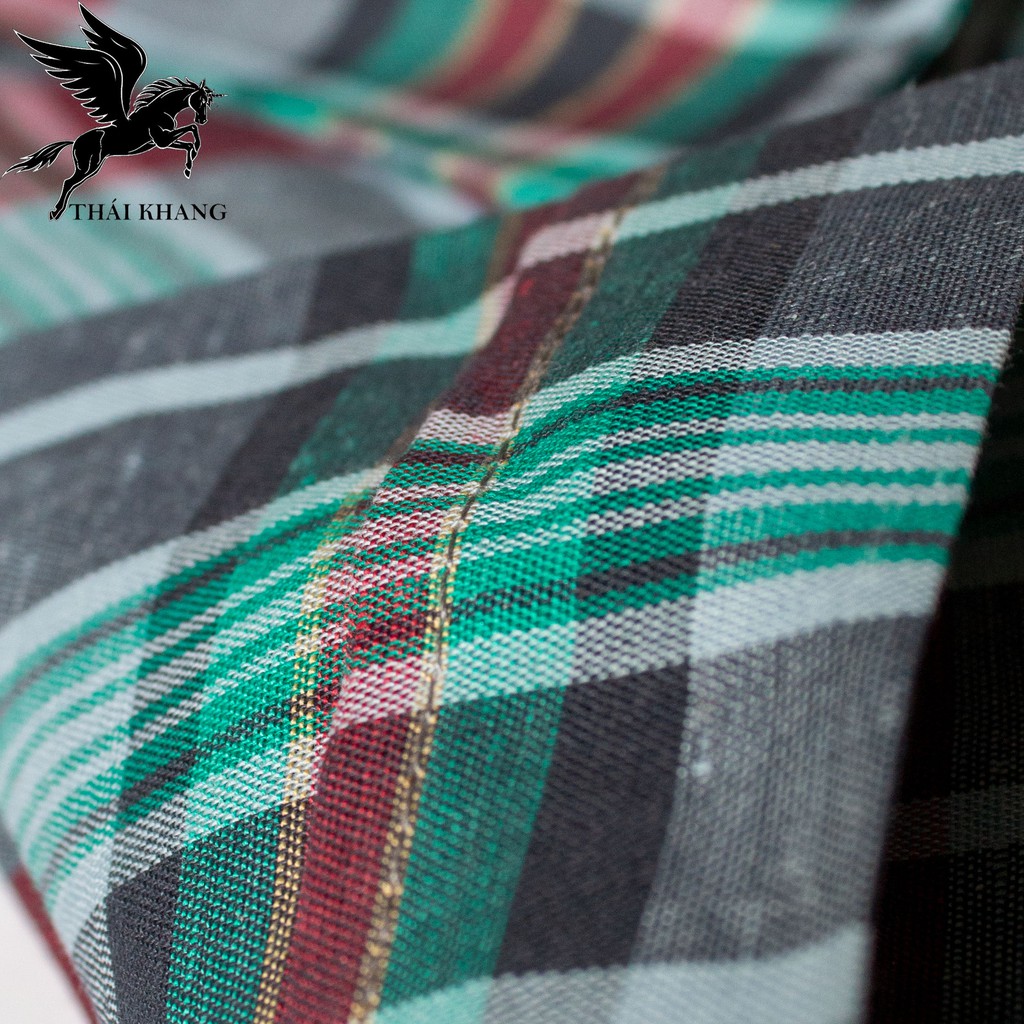 Sơ mi nam ngắn tay caro trắng hàng siêu thị đẹp vải cotton mát Thái Khang | BigBuy360 - bigbuy360.vn