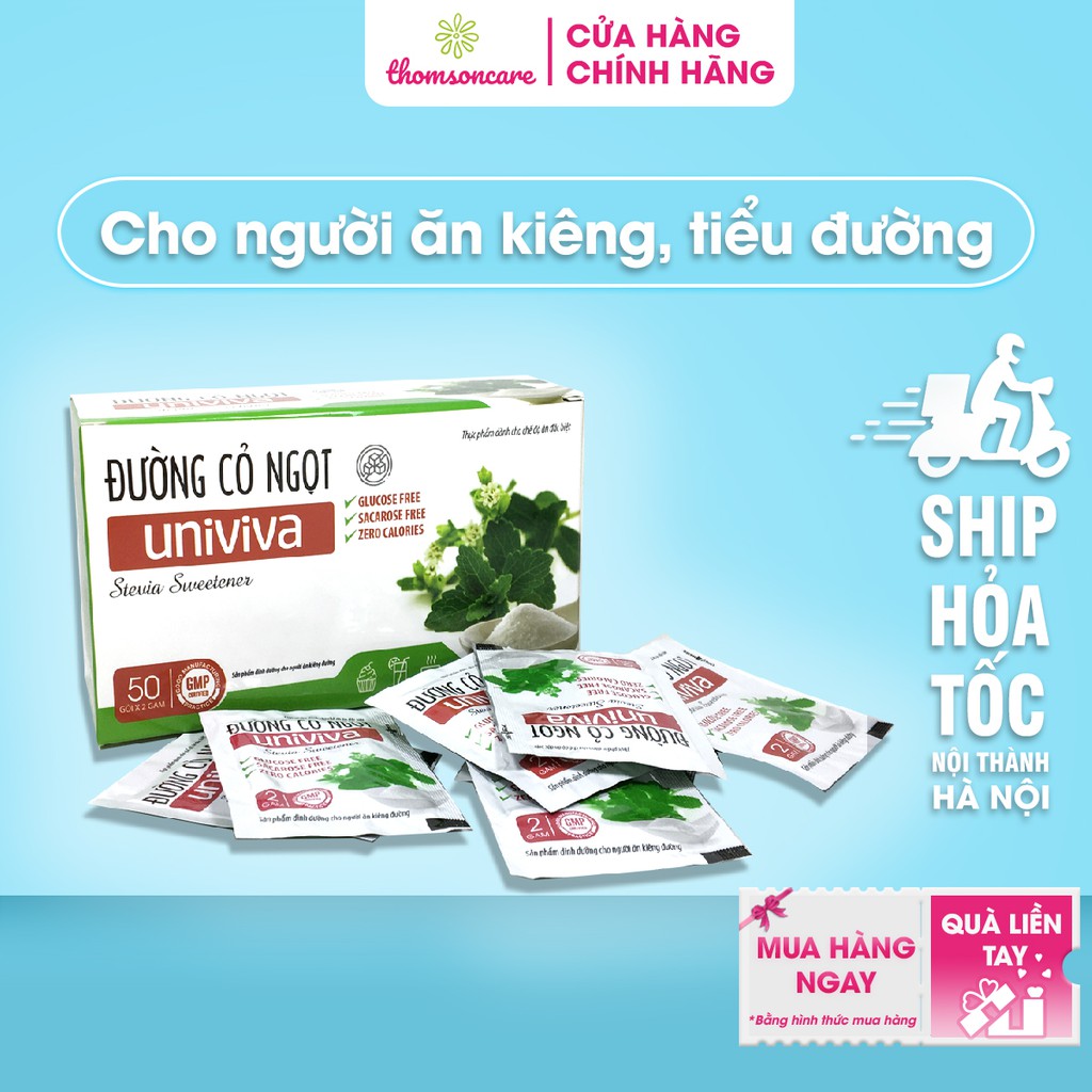 Đường cỏ ngọt Univiva cho người giảm cân, thừa cân béo phì, vận động viên thể hình, tiểu đường, thay thế đường mía, phèn