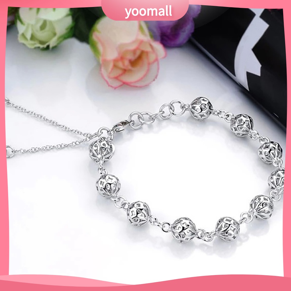 Vòng Tay Đính Quả Cầu Rỗng Màu Trơn Thời Trang Cho Nữ