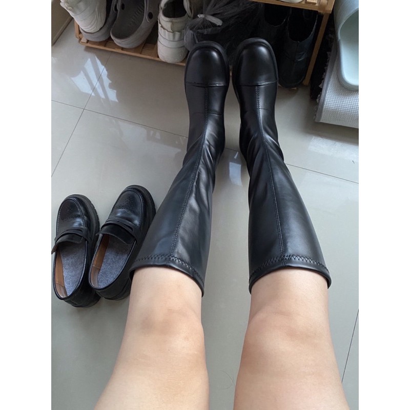 [SẴN 36 38 40] Bốt đùi da trơn cao cổ nữ trơn đế 2cm da PU mềm - 5 ảnh thật cuối | BigBuy360 - bigbuy360.vn