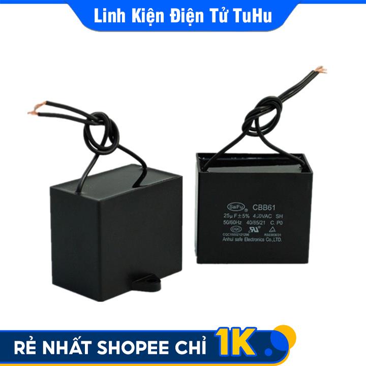 Tụ 2uF 400VAC - Tụ Quạt Bàn - Tụ Quạt Treo Tường