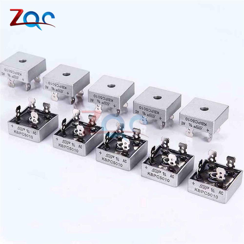 1Pcs KBPC5010 50A 1000V AC Bridge Rectifier Metal Case Single Phases Diode Bridge Rectifier