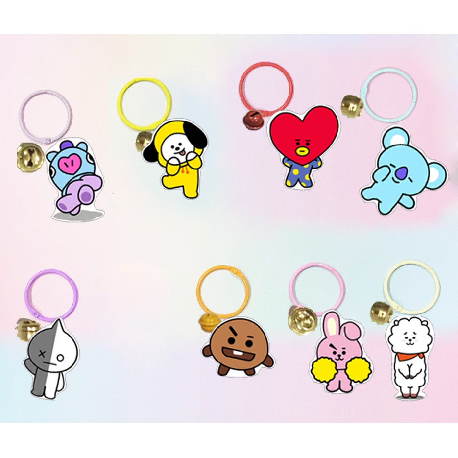 Móc khoá army bangtan kpop chibi dẹt vòng MKI3 móc khoá cute móc khoá dễ thương