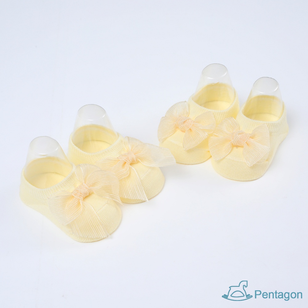 Set 2 Đôi Tất Thuyền Mềm Mại Màu Trơn Chống Trượt Thời Trang Xuân Hè Cho Bé Gái 0-3 Tuổi