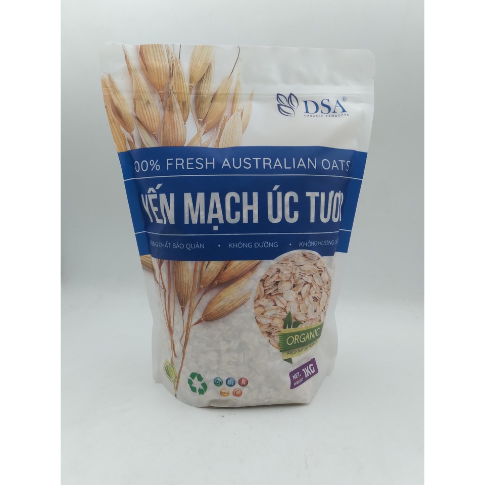 Yến Mạch Úc tươi Cán Dẹt (Cán Mỏng) .Nguyên Chất Nhập Khẩu Úc. Khối lượng 1 kg.