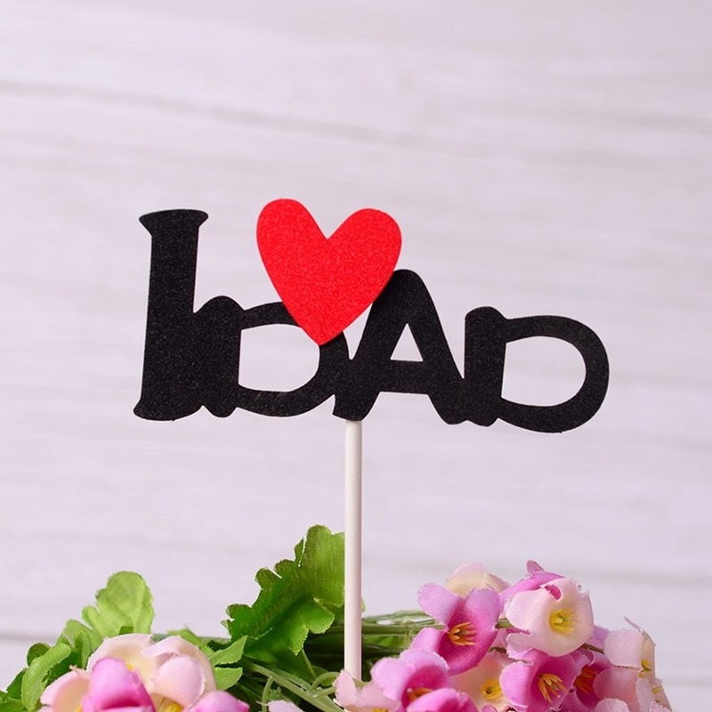 Que Cắm Trang Trí Bánh Sinh Nhật Chữ I Love YOU/ I Love Dad/I Love Mom