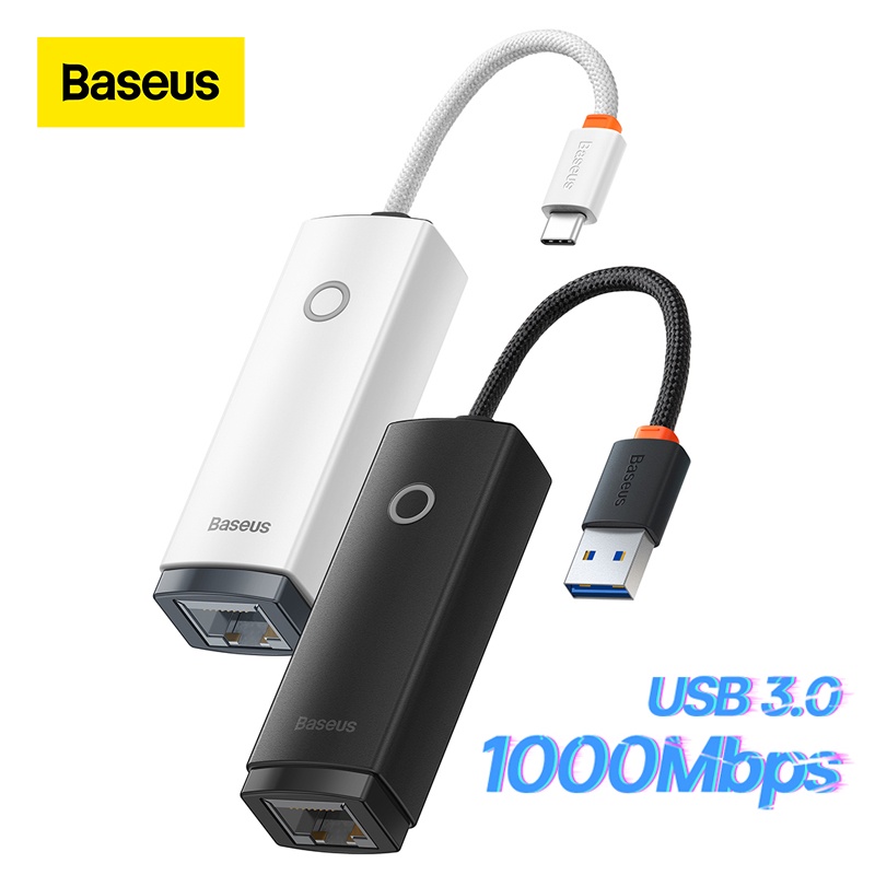 BASEUS Đầu Chuyển Đổi USB 3.0 / Type C Sang RJ45 LAN Port 1000 / 100Mbps RJ45 Chuyên Dụng Cho Laptop PC Mi Box