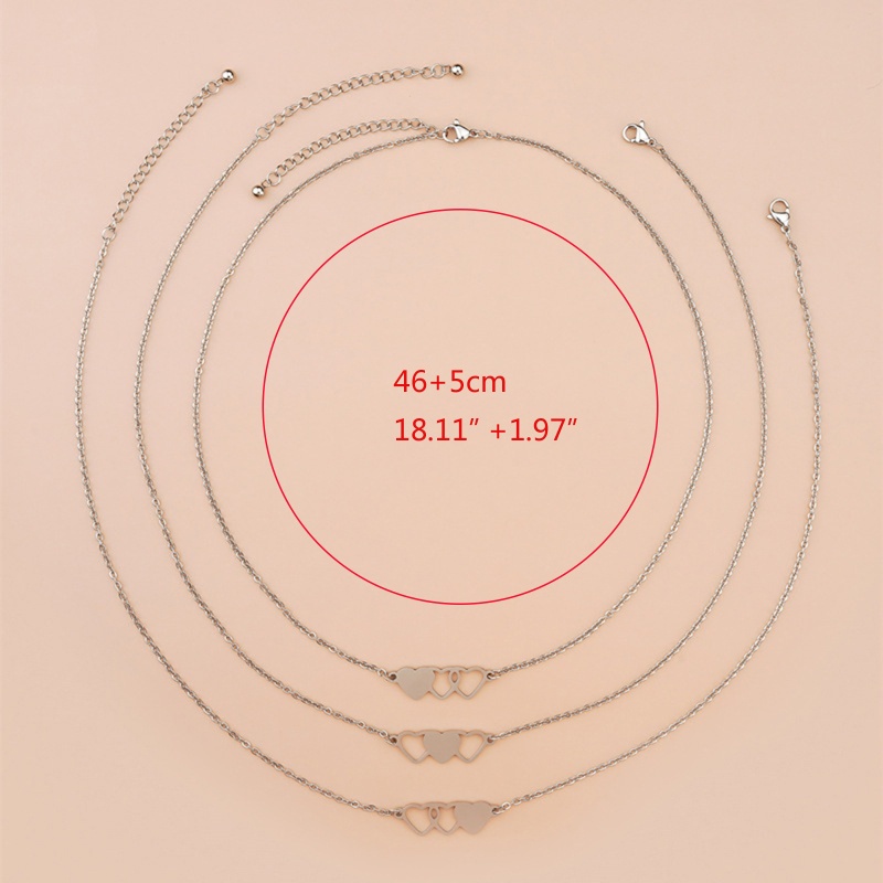 Set 3 Vòng Tay / Dây Chuyền / Mặt Thẻ Tình Bạn Hình Trái Tim Dành Cho Chị Em Gái