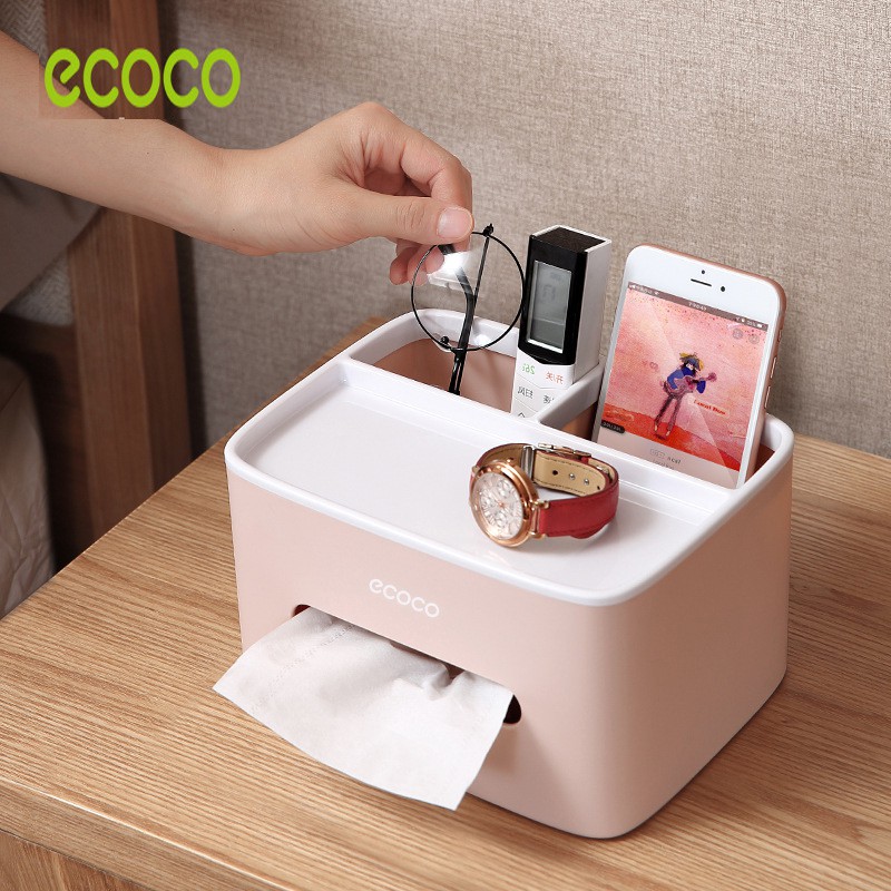 Hộp đựng giấy ăn, đựng điều khiển đa chức năng để bàn Ecoco - E1602 (03 màu lựa chọn)