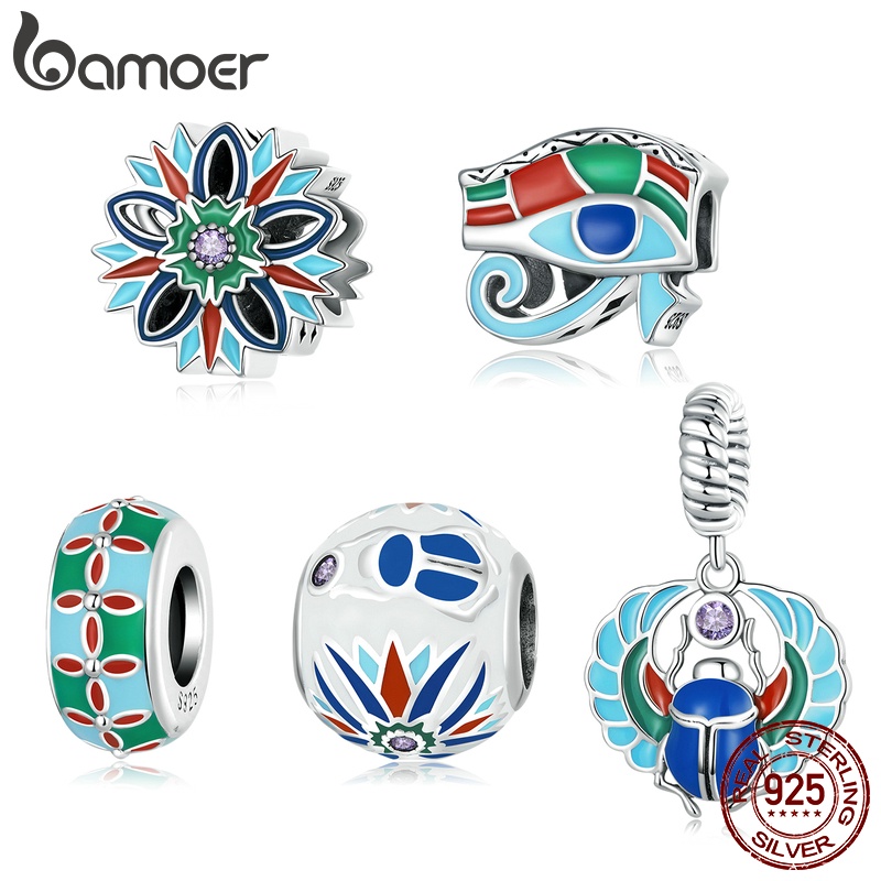 BAMOER Vòng cổ Bạc 925 Mặt Hình Hoa Sen Đính Đá Thời Trang Cho Nữ