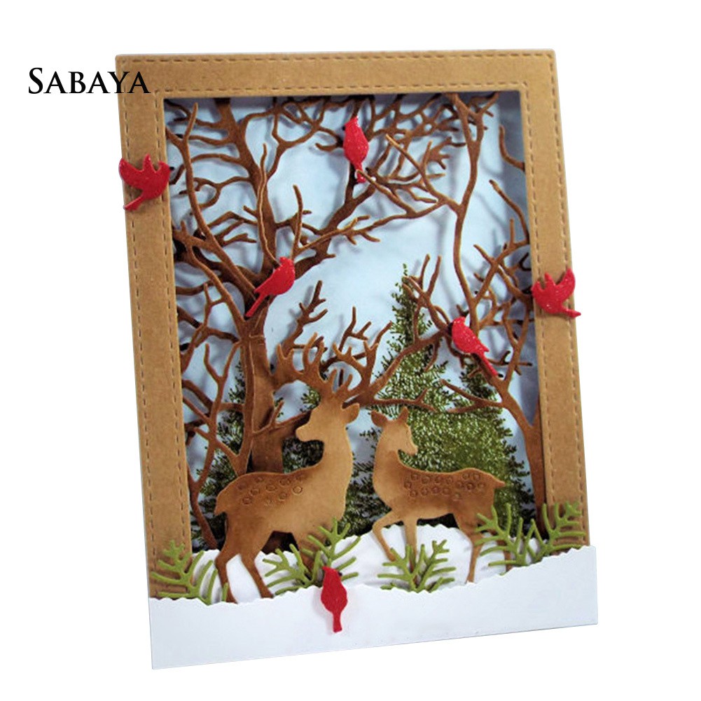 Khuôn cắt giấy kim loại hình hươu trang trí tập ảnh