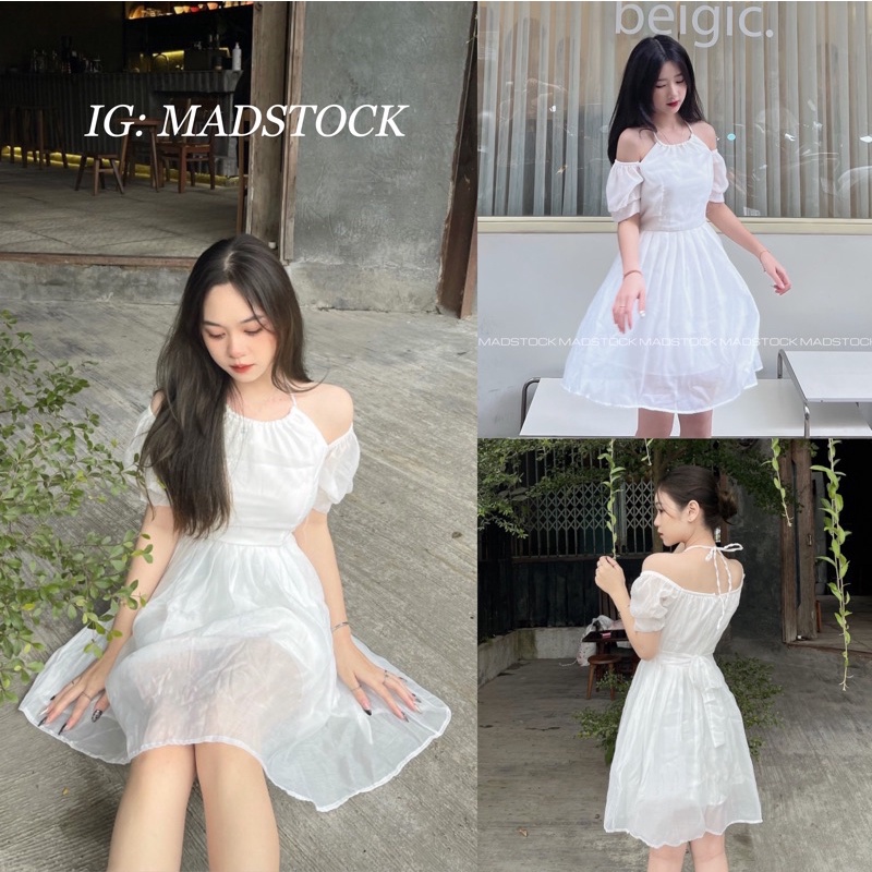 ĐẦM-VÁY TRẮNG CỔ YẾM VOAN DÁNG BỒNG FREESIZE KỶ YẾU, DU LỊCH
