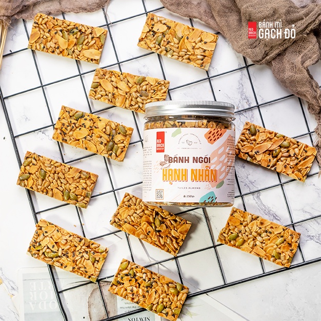Bánh Ngói Hạnh Nhân Gạch Đỏ 250g, Không Tinh Bột, 100% Từ hạt, Chuẩn Keto