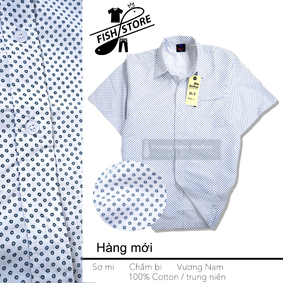 Áo sơ mi nam form rộng ngắn tay họa tiết trung niên vải cotton FF14A | BigBuy360 - bigbuy360.vn