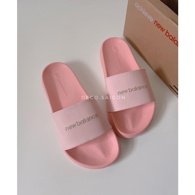 Dép quai ngang thêu logo NB 1101 cao 2cm màu Pink đế EVA nhẹ, êm chân– Hỗ trợ đổi size/tặng kèm box – Deco.saigon