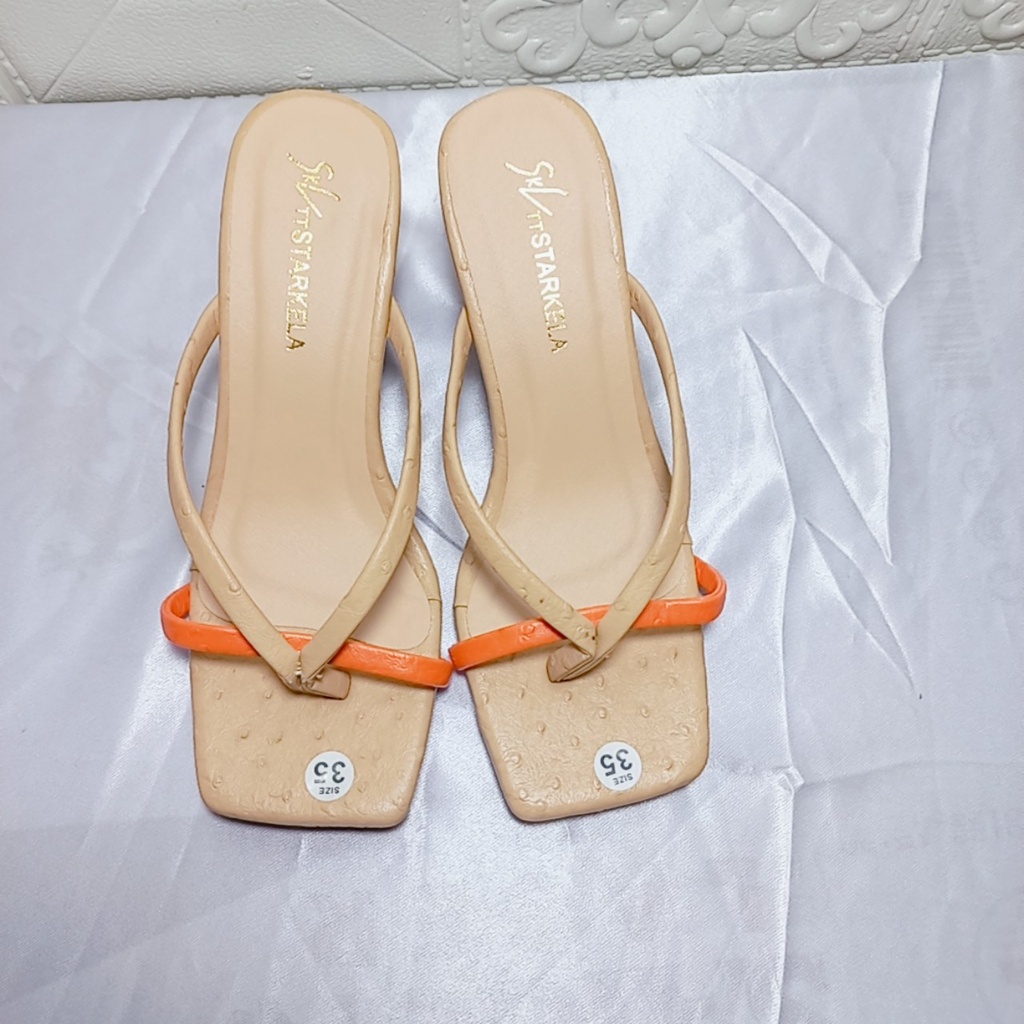 Giày Nữ Guốc Cao Gót Vuông 7 Phân Hở Mũi Kiểu Kẹp Ngón Phối Màu Mẫu Mới Bền Đẹp Sang Chảnh Mã GKN MINHTUYETSHOES