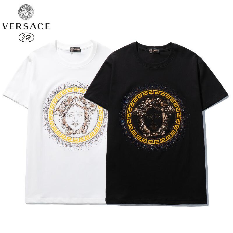 Áo Thun Tay Ngắn Vải Cotton Hiệu Versace Thời Trang