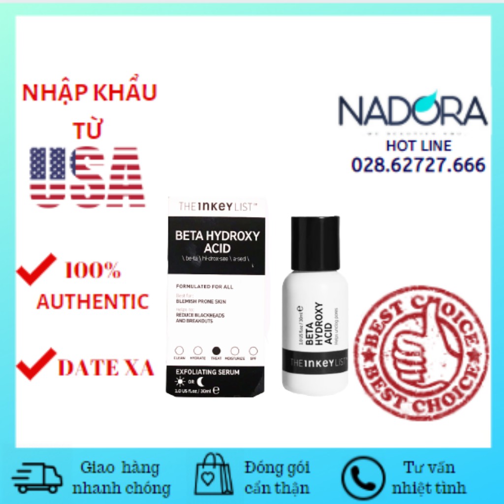 Tinh Chất Tẩy Da Chết The Inkey List Beta Hydroxy Acid Exfoliating Serum (30ml)