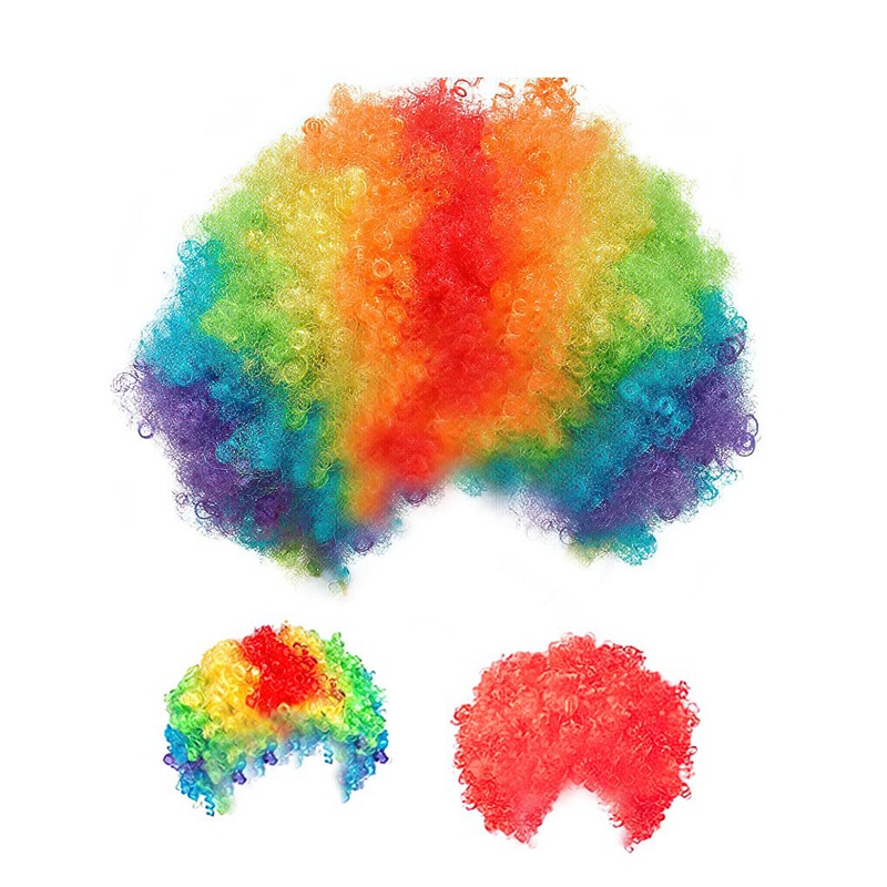 Bộ 2 Tóc Giả Xoăn 70 's 80' s Hình Chú Hề Vui Nhộn Cho Người Lớn Và Trẻ Em