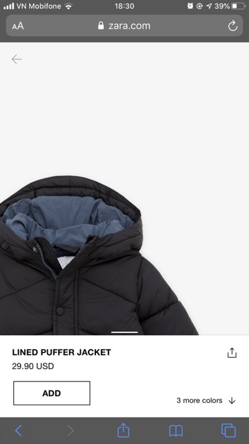 Áo phao Zara cho bé trai