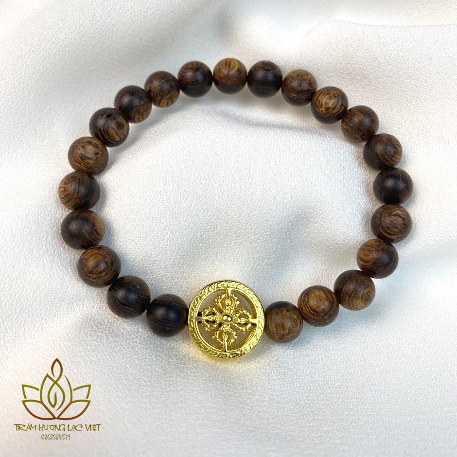 Vòng Tay Trầm Hương Sánh Chìm Mix Đá Phong Thủy và Charm May Mắn - Lạc Việt Trầm Hương