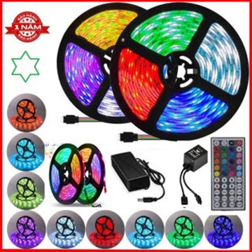 Bộ đèn LED dây dán phủ keo silicon đổi 7 màu V-L-D-RGB (RGB)+Nguồn+Khiển 24 phím Quay TIKTOK.