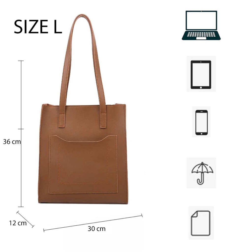 Túi da nữ đi học đi làm đựng vừa macbook, máy tính thời trang phong cách Hàn Quốc