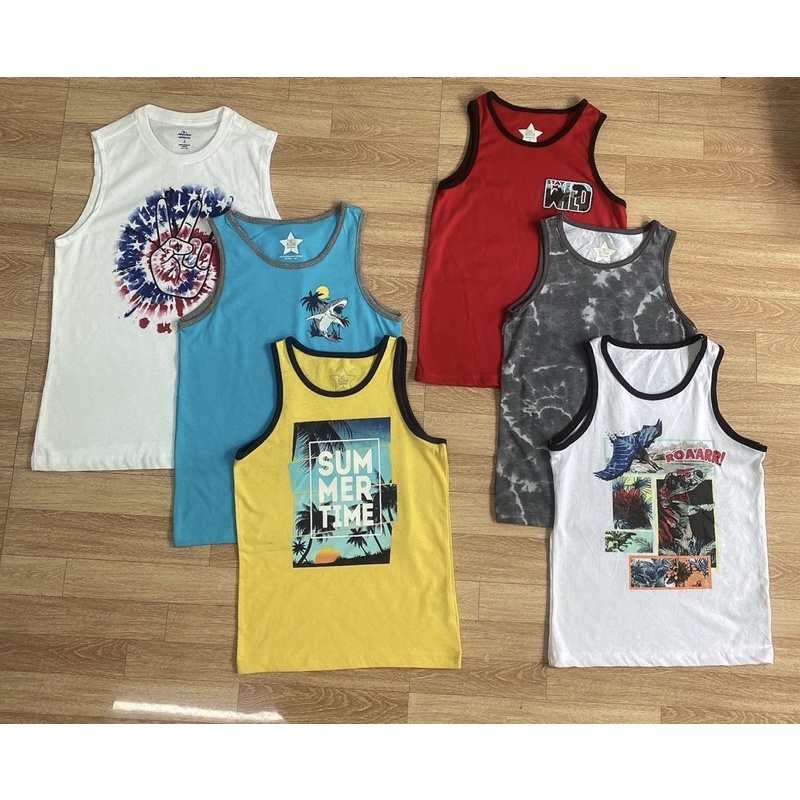 Áo ba lỗ bé trai mùa hè chất cotton hàng xuất dư xịn