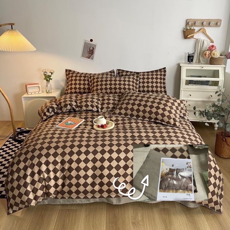 Set Bộ Vỏ Chăn Ga Cotton Poly Tone Màu Nâu - Be Mới Nhất Tại Shinbedding