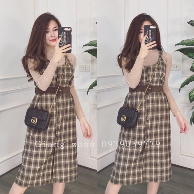 Set áo len váy dạ Giang zozo