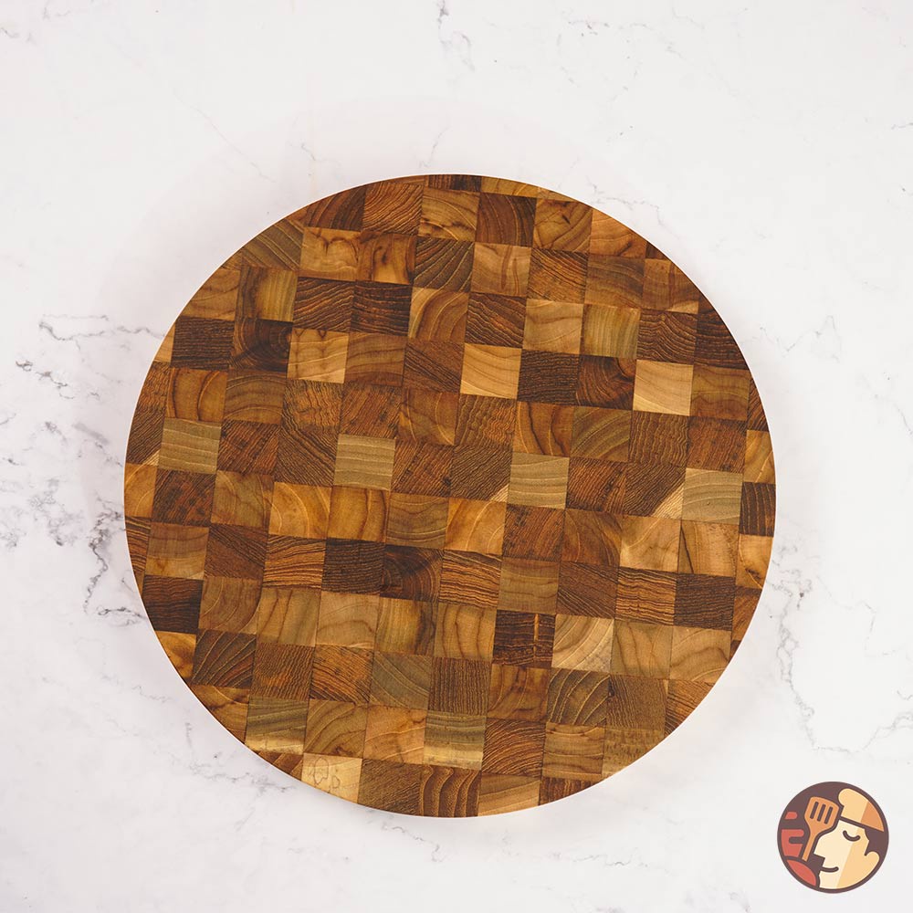 Thớt gỗ Teak Chef Studio cao cấp hình tròn, đa dụng, an toàn cho sức khỏe, size 30x30 cm