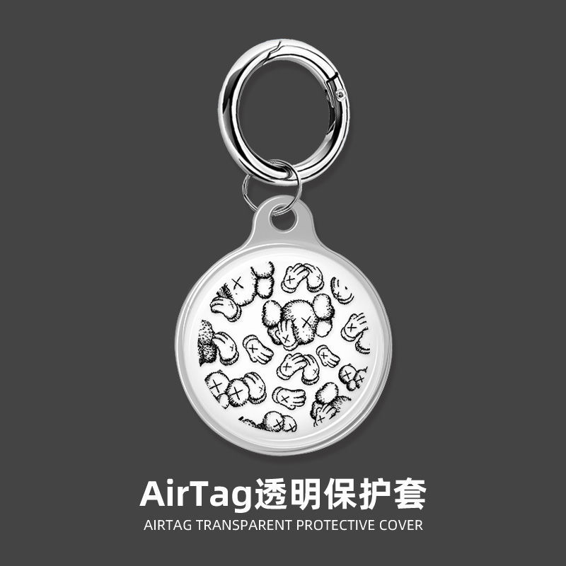 AirTag vỏ bảo vệ keychain trong suốt airtags vỏ định vị theo dõi chống mất móc phim hoạt hình cô gái dễ thương