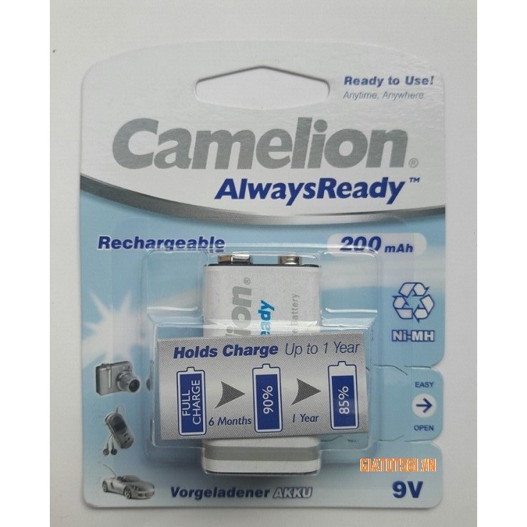 Pin Sạc Camelion 9V 200MAh (vỉ 1 viên)