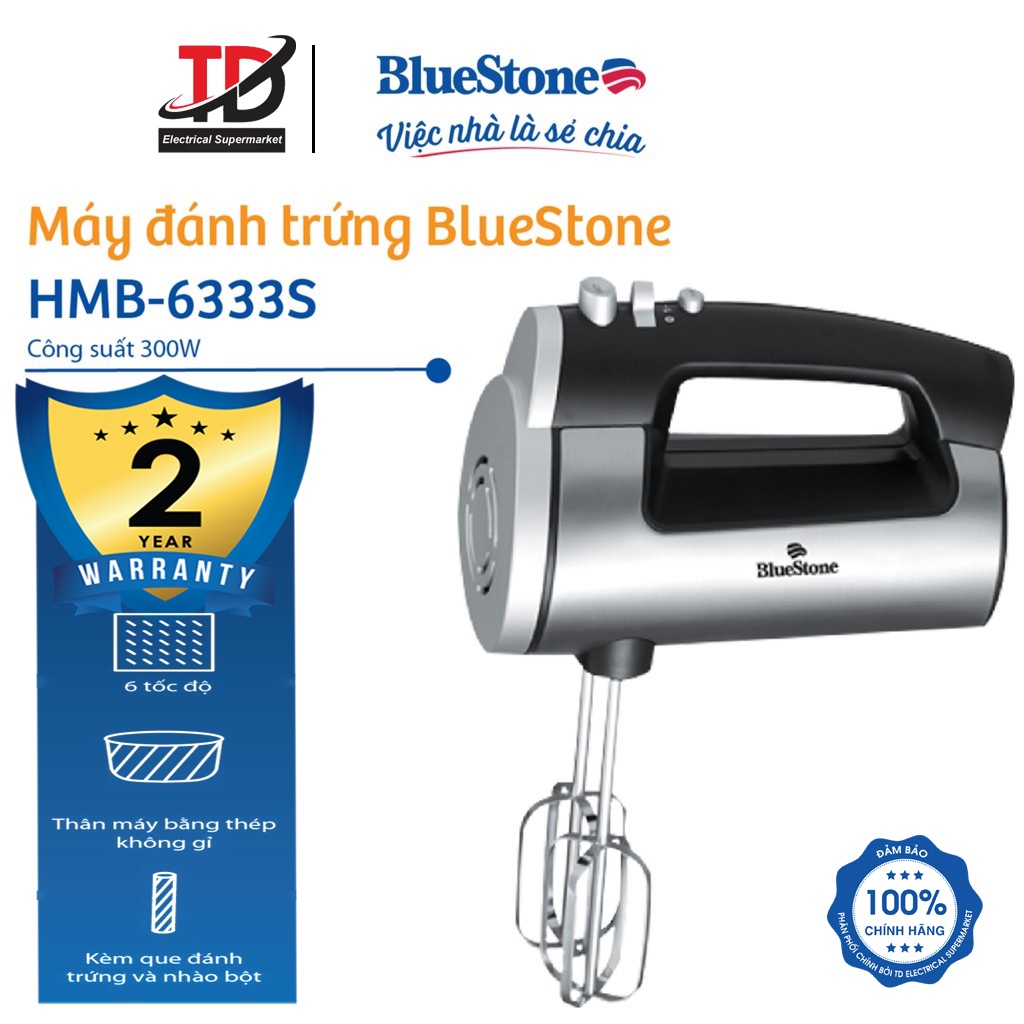 [Mã ELHAMS5 giảm 6% đơn 300K] Máy đánh trứng Bluestone HMB-6338 , Công Suất 400W , Bảo hành chính hãng 2 năm