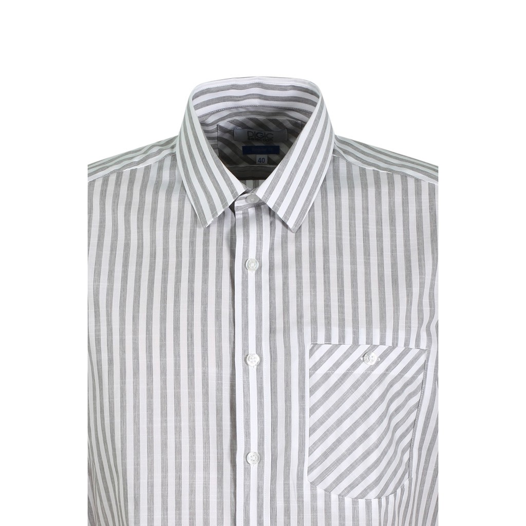 Áo sơ mi Nam ngắn tay DGCs phom dáng vừa vặn, chất vải ít nhăn thoáng mát, họa tiết kẻ xám trẻ trung SASN1762M-M4