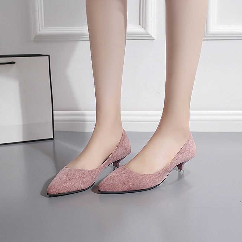 Giày Cao Gót Mũi Nhọn Màu Đỏ/Đen Thời Trang Cho Nữ