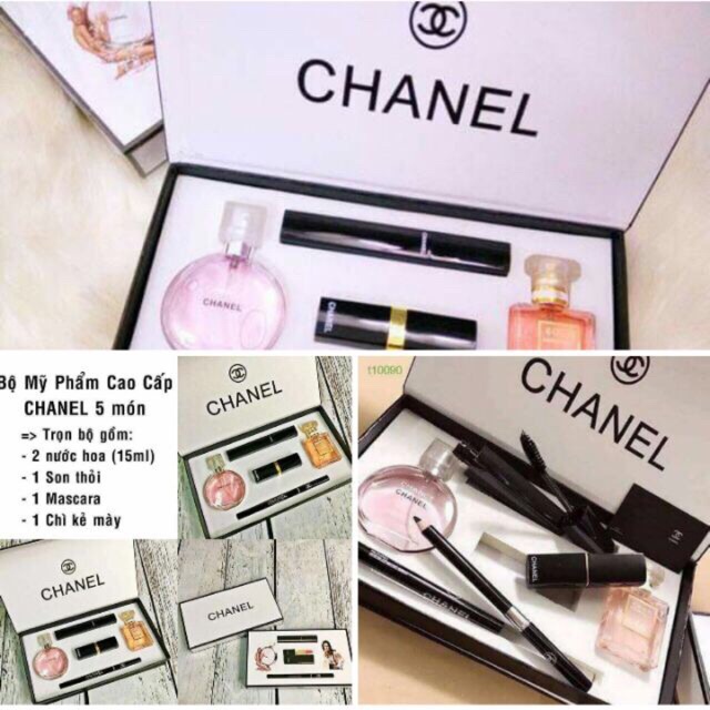 [HCM FREESHIP] Bộ trang điểm Chanel 5 món sang chảnh