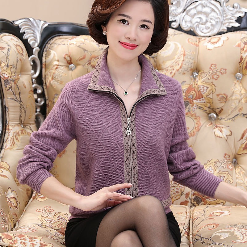  Áo Khoác Cardigan Dày Dặn Thời Trang Xuân Thu Cho Phụ Nữ Trung Niên